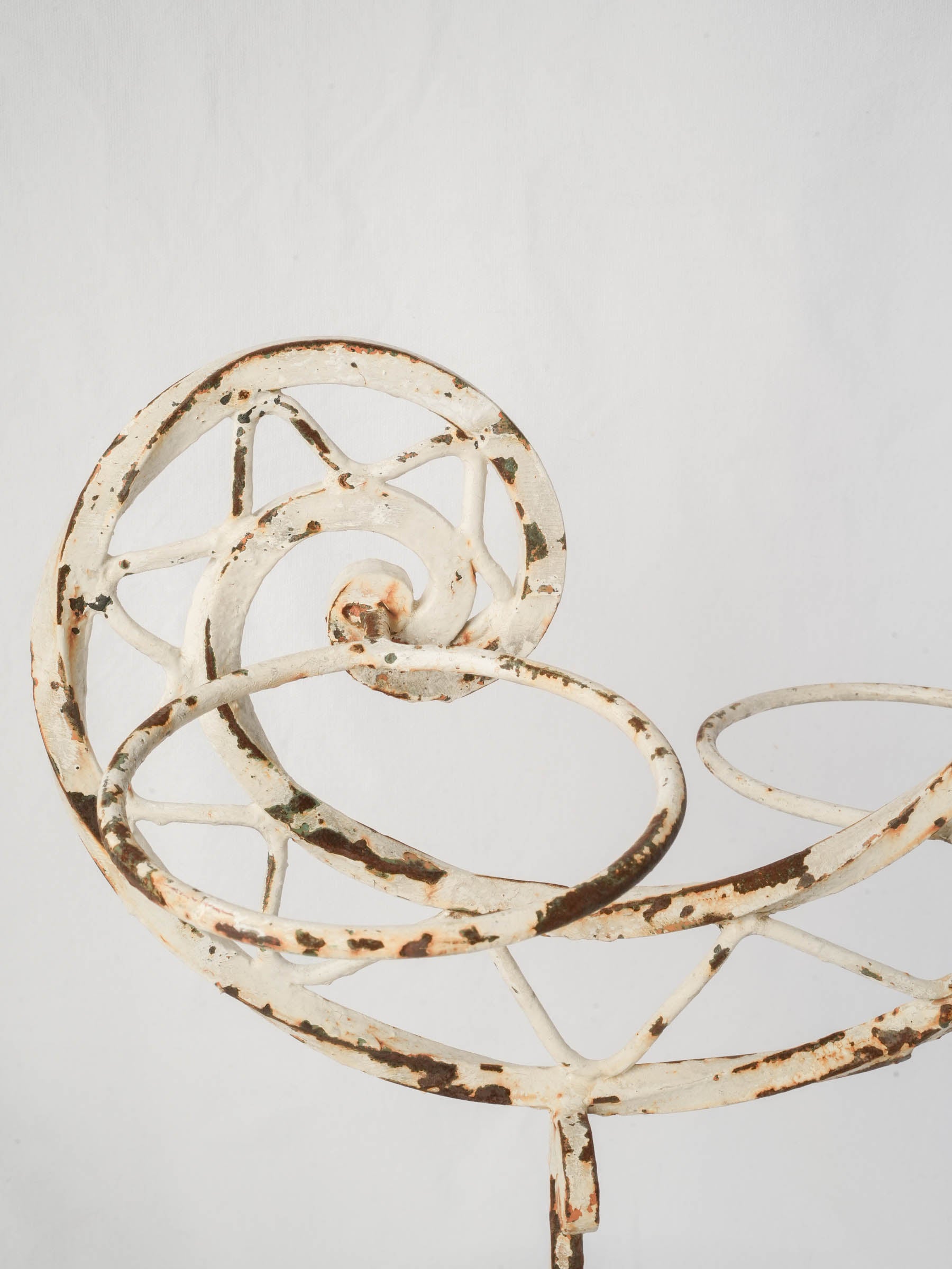 Pair of Handcrafted Wrought Iron Plant Stands w/ Spiral Design, 1950s - 48½"