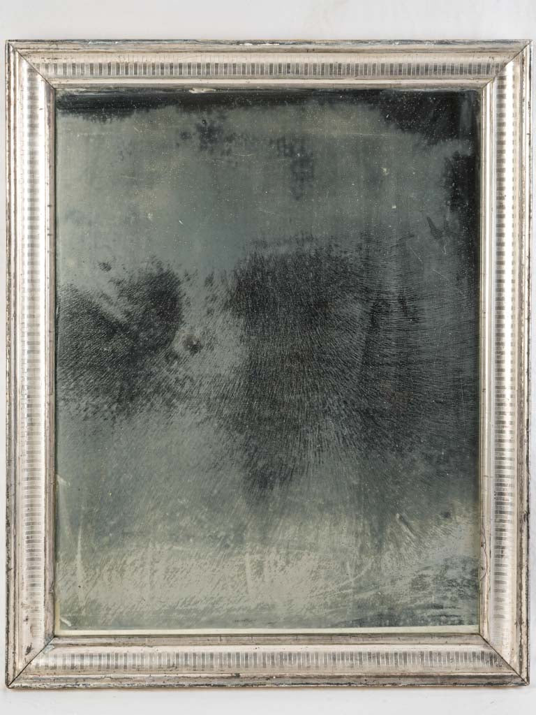 Rectangular Nineteenth Century Silver Leaf Mirror w/ Atmospheric Aged Glass - 32" x 25½"