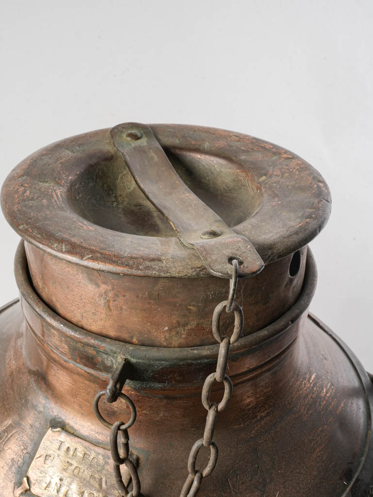 Authentic stamped copper can  