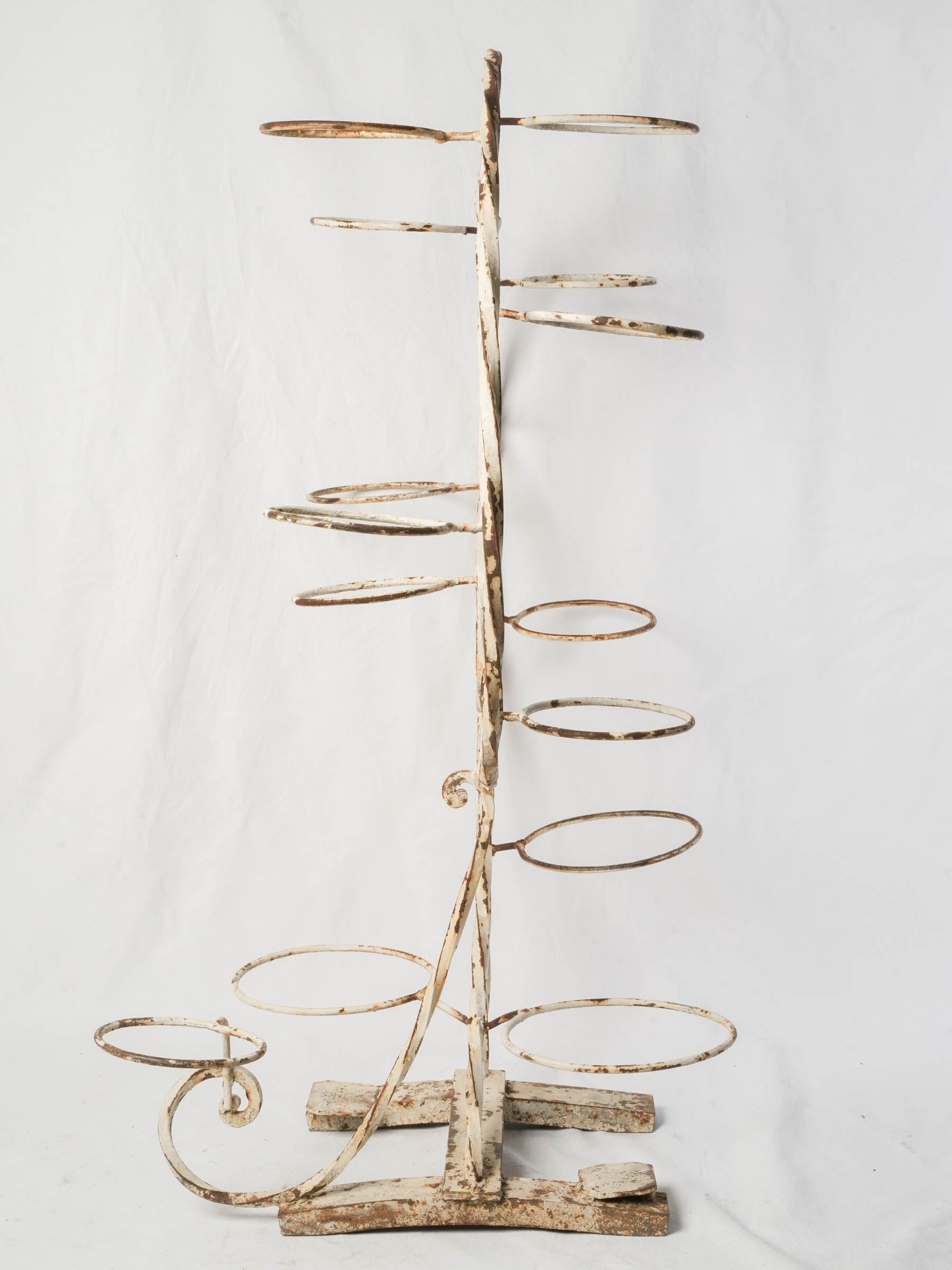 Pair of Handcrafted Wrought Iron Plant Stands w/ Spiral Design, 1950s - 48½"