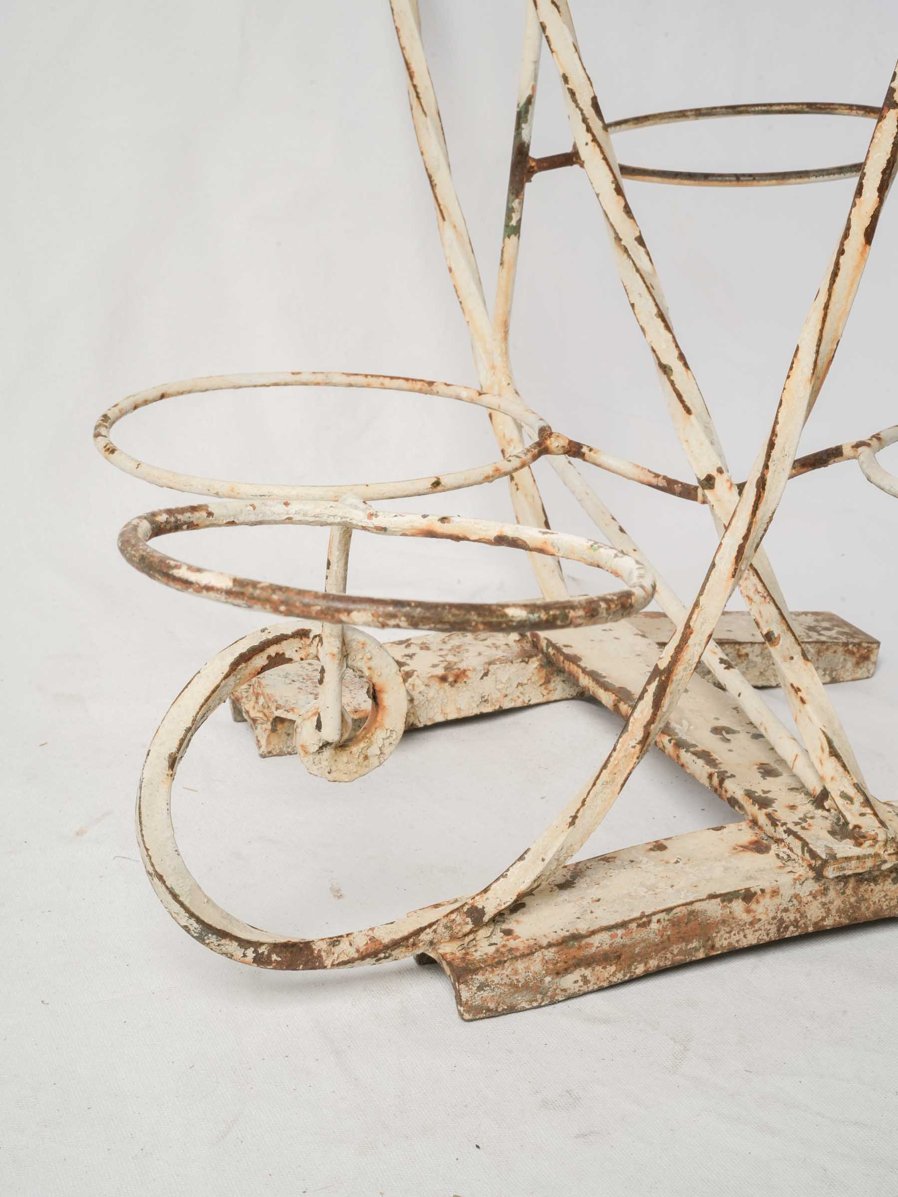 Pair of Handcrafted Wrought Iron Plant Stands w/ Spiral Design, 1950s - 48½"
