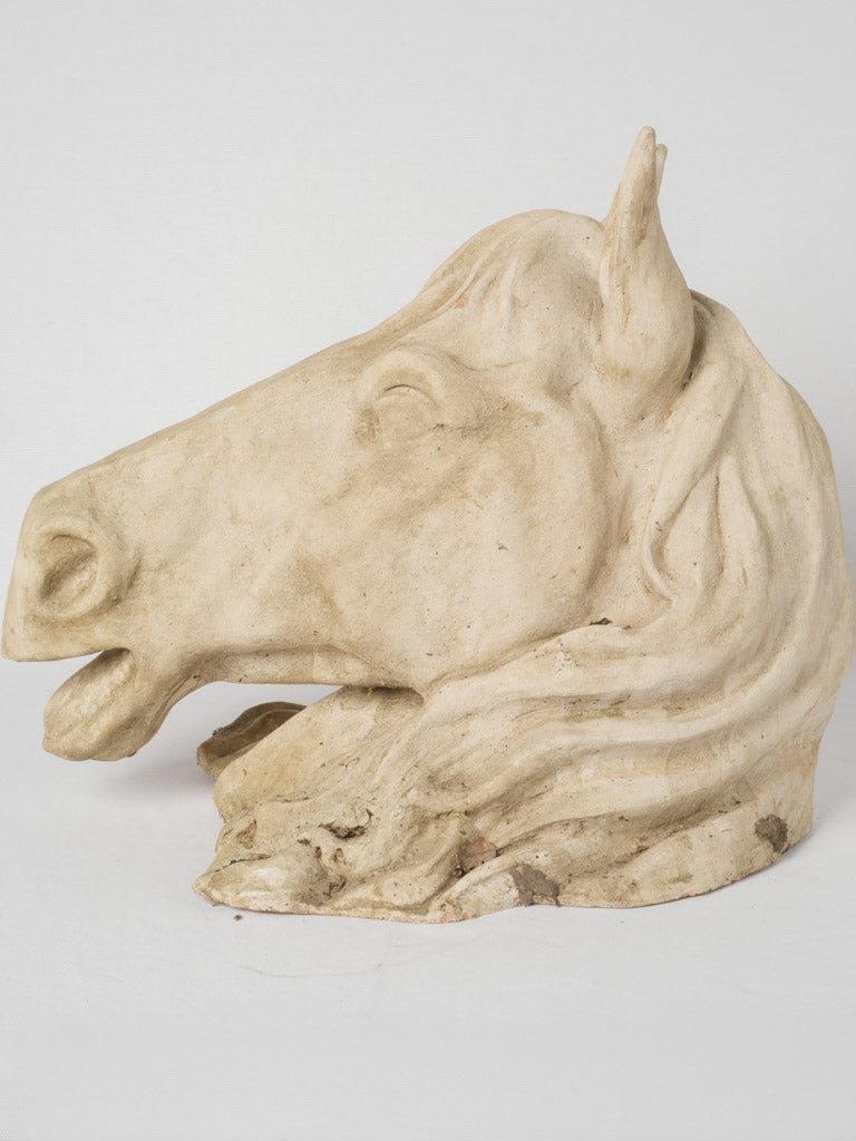 Italian-made terracotta horse head sculpture