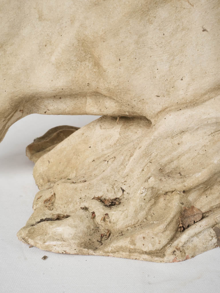 Dusty alabaster-color terracotta horse sculpture