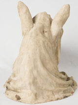 Aged alabaster-color decorative equine piece