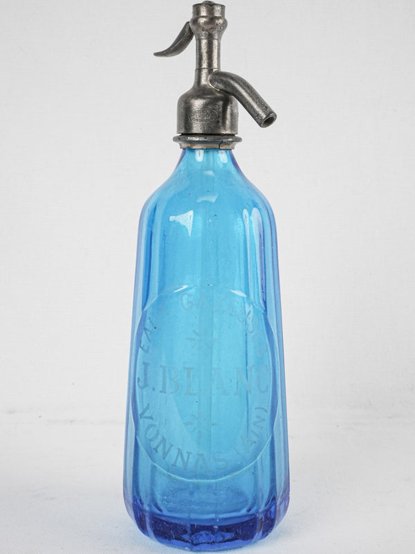 Antique French blue seltzer siphon