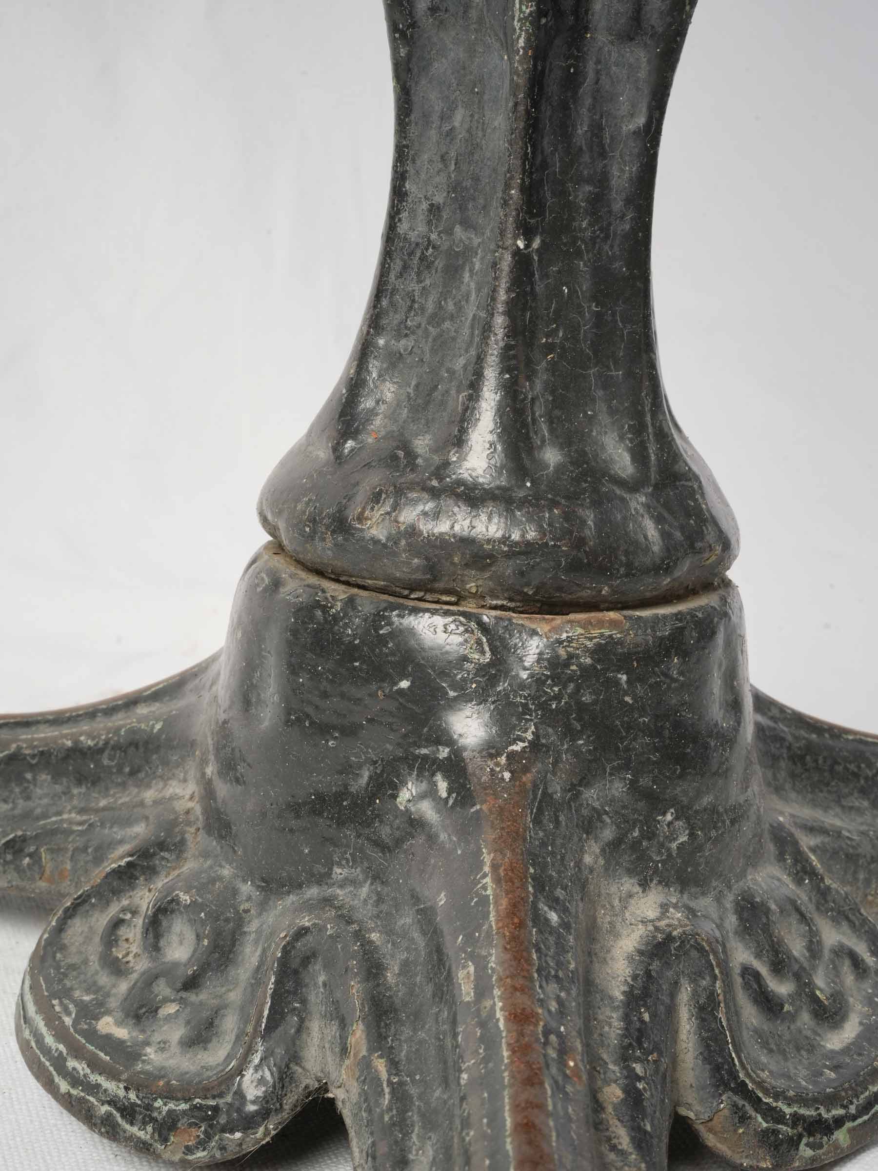 Timeless Bistro-Style Table w/ Art Nouveau Cast Iron Base and Polished Granite Top - 24½" diam.