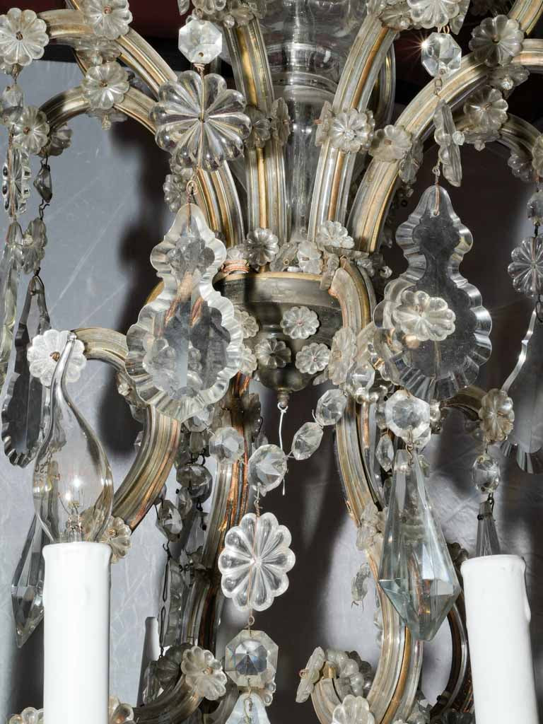 Exquisite metal and glass chandelier