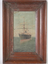 Antique French ship oil painting