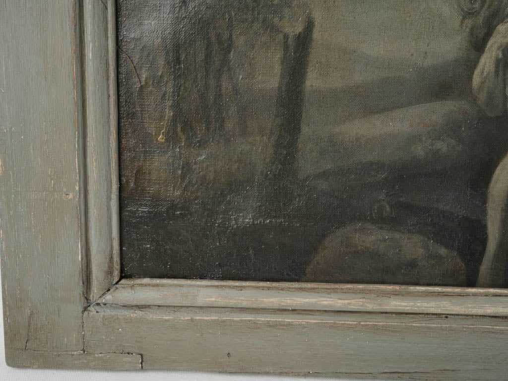 Silvery Charcoal Oil Canvas