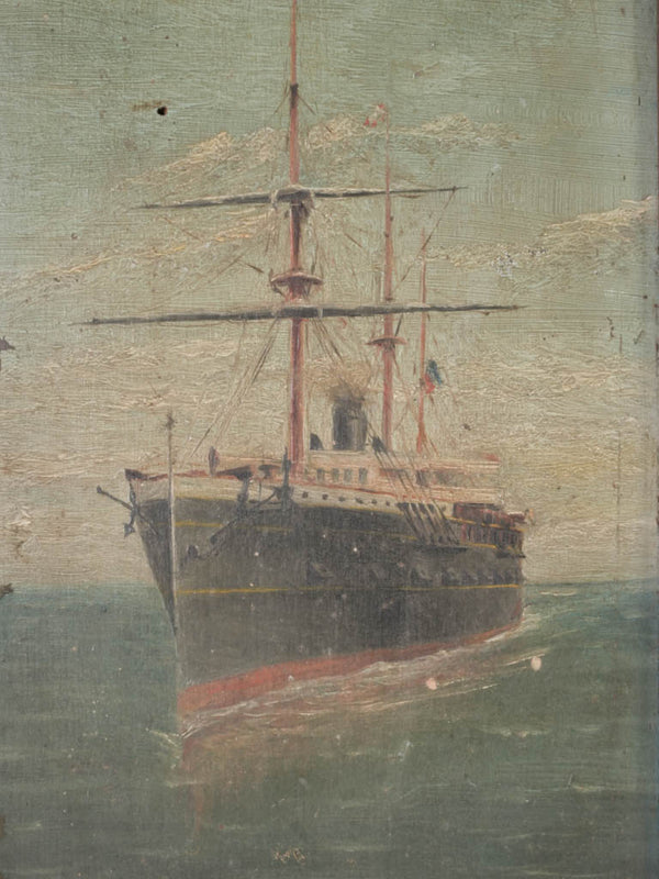 Nautical vintage maritime oil canvas