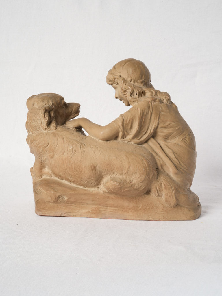 Warm matte finish terracotta sculpture  