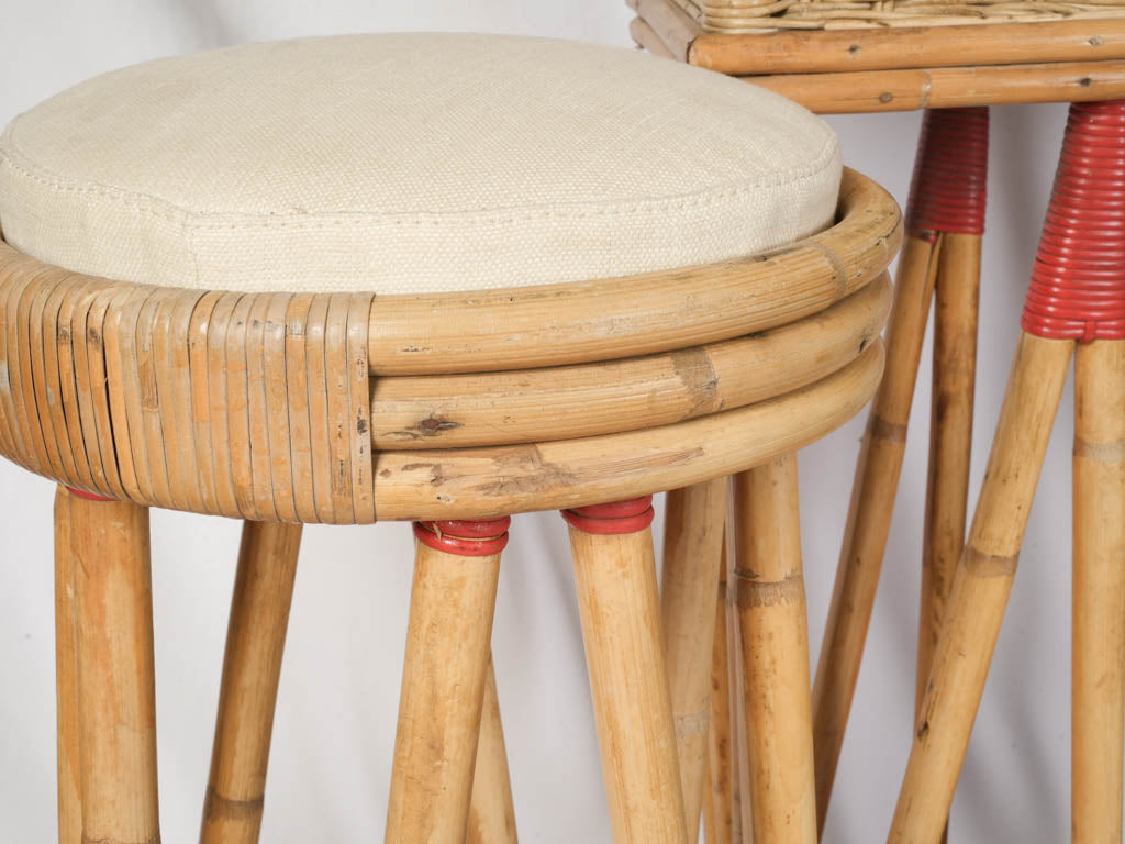 Cushioned tall stool set  