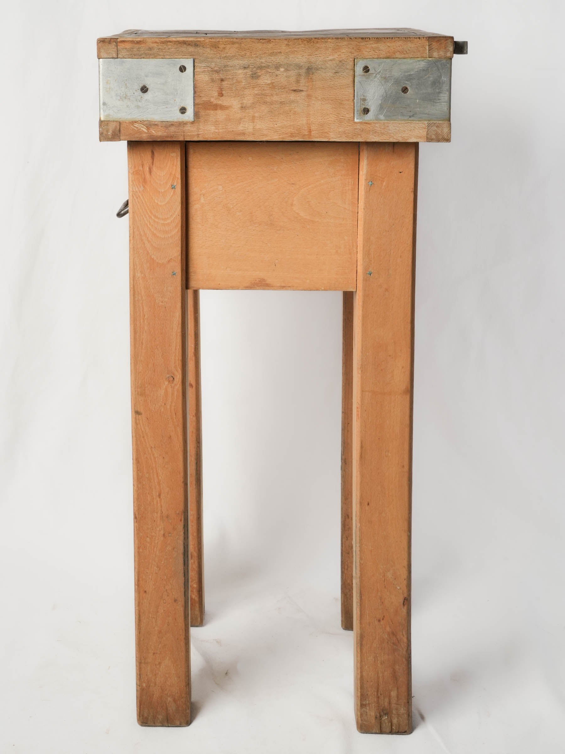 1960s Compact French Butcher's Block with Knife Rail and Drawer - 33¾" x 16½"