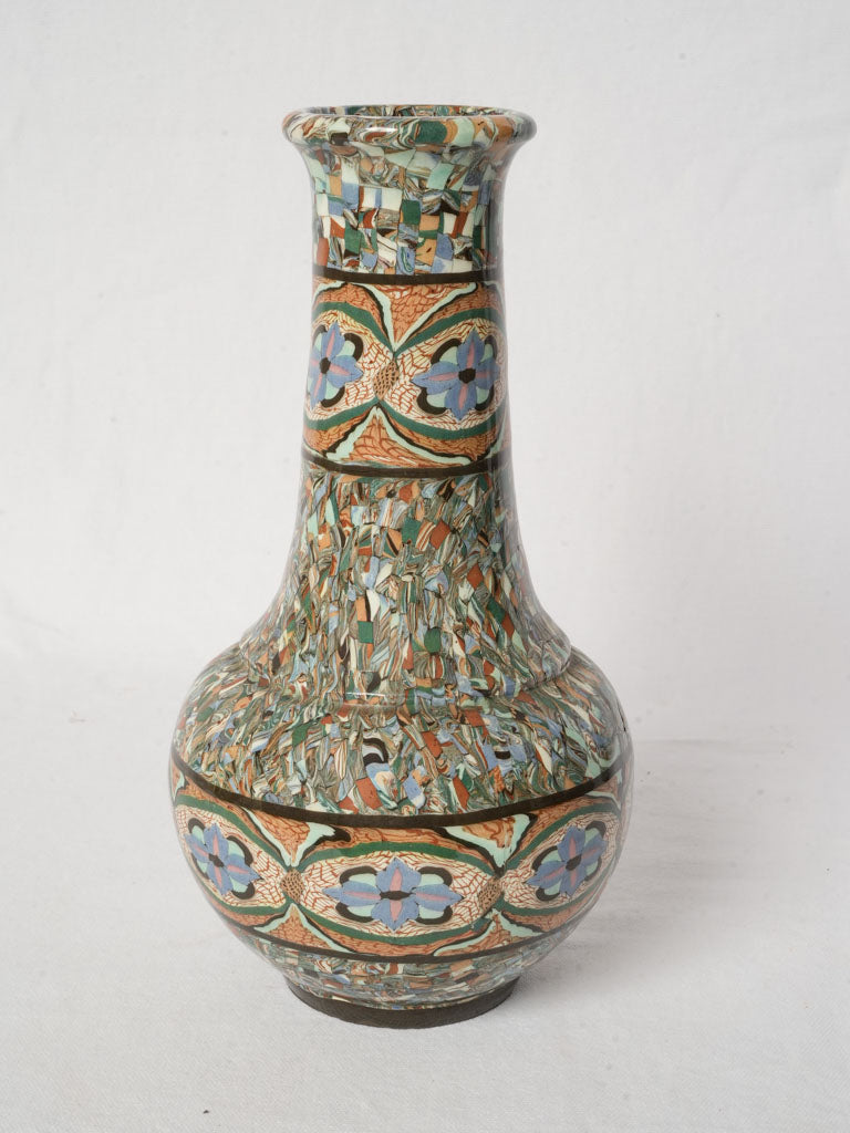 Art Deco Vase by Jean Gerbino Vallauris - 12½" w/ Intricate Neriage Mosaic
