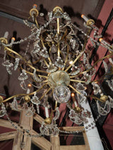 Exquisite antique metal crystal chandelier