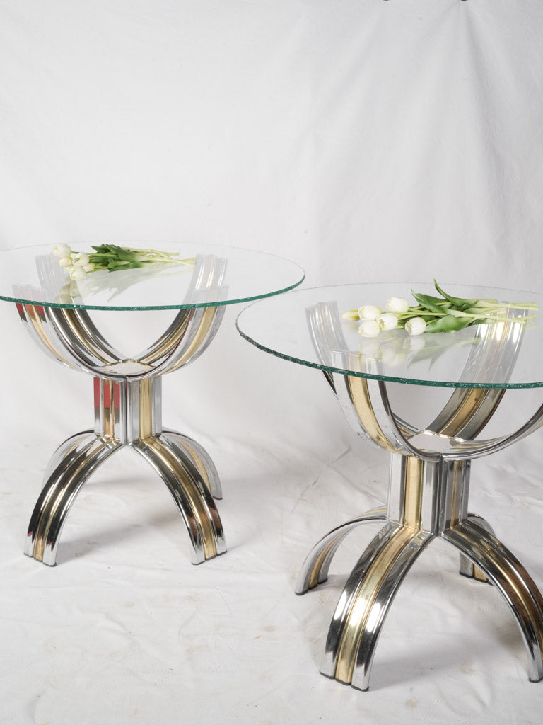 Sleek modern chrome side table