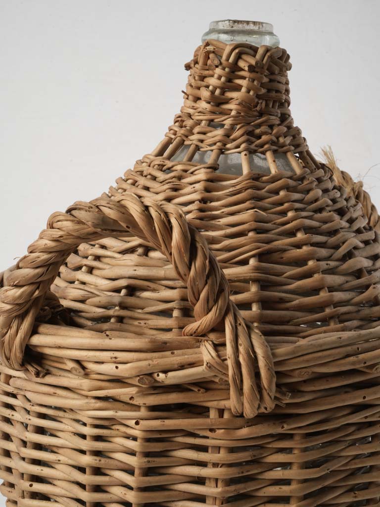 Textured natural wicker basket