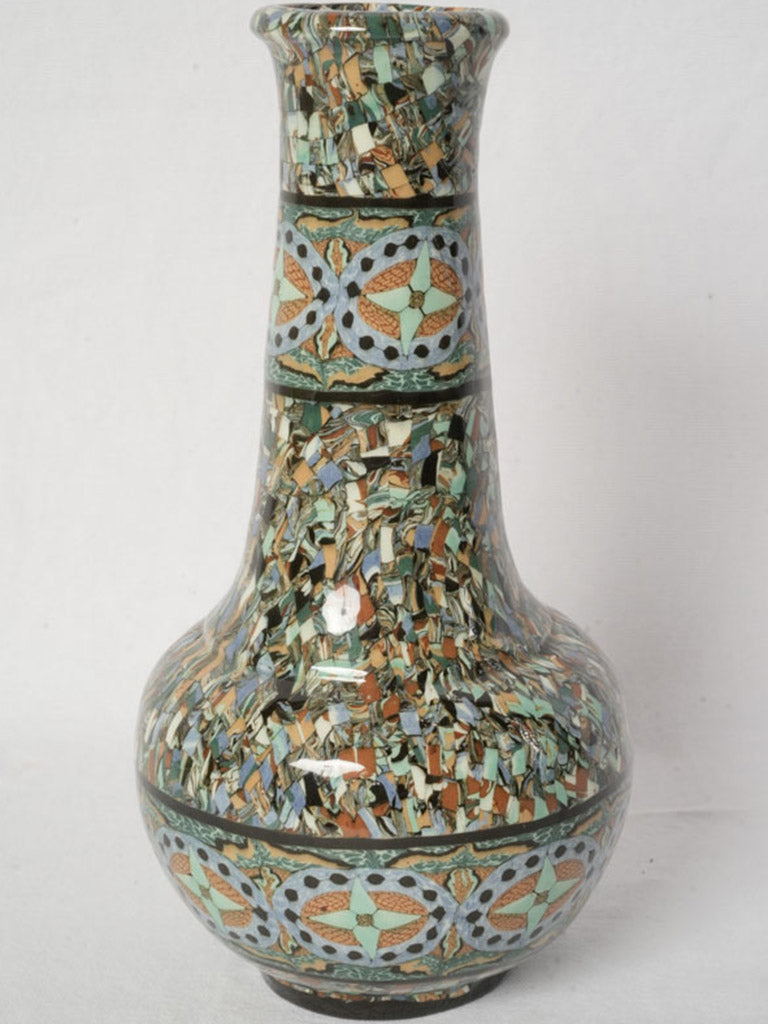 Decorative vibrant colored ceramic vase  