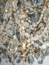 Intricate French gilded crystal chandelier