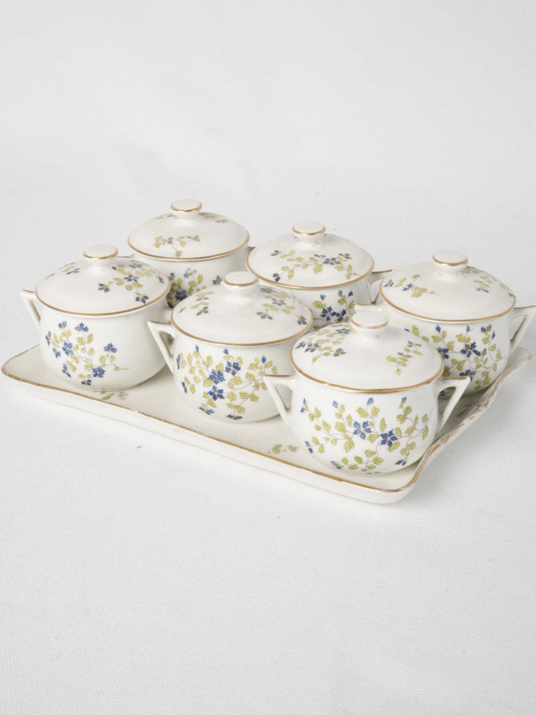 Antique French porcelain cream pots