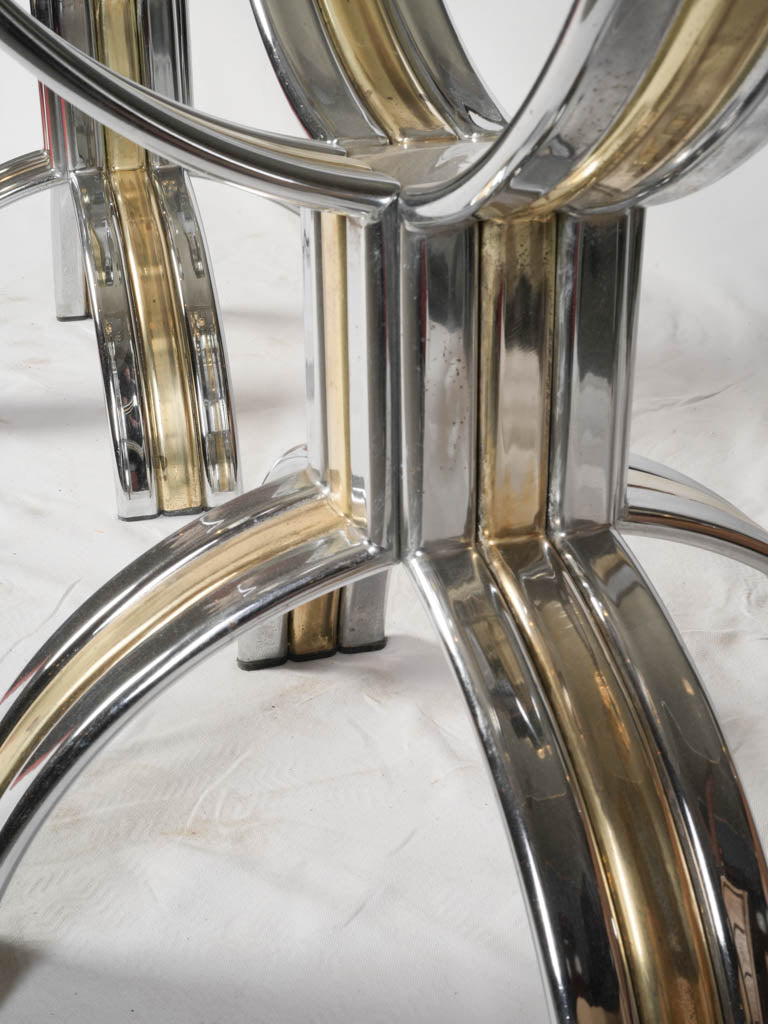 Raw-edged glass guéridon pair