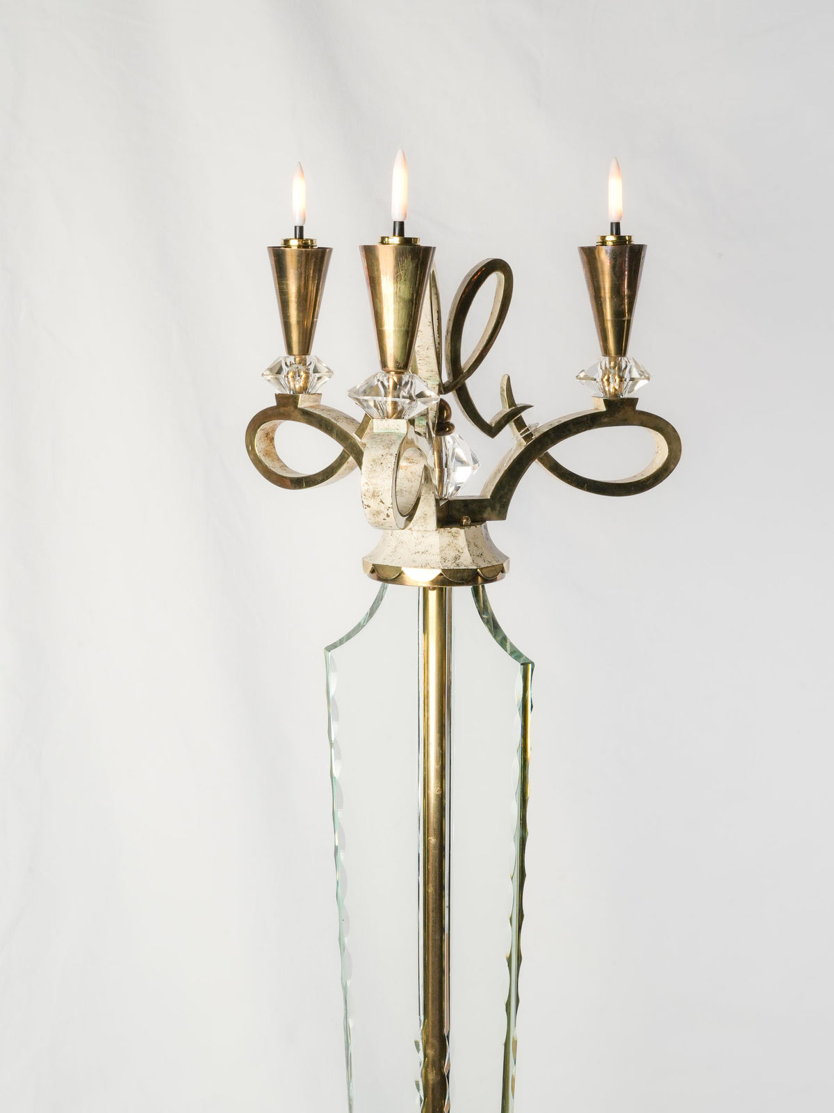 1930s French Art Deco Floor Lamp in the Style of Marius Ernest Sabino - 63"