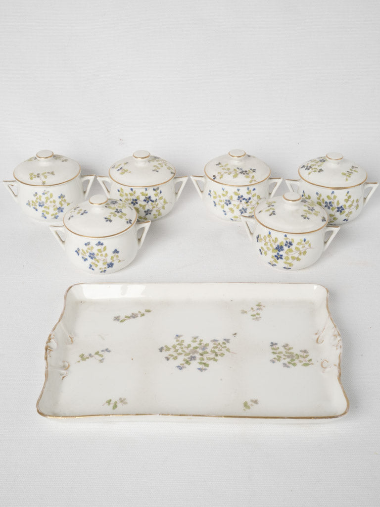 Gilded vintage cream pots set