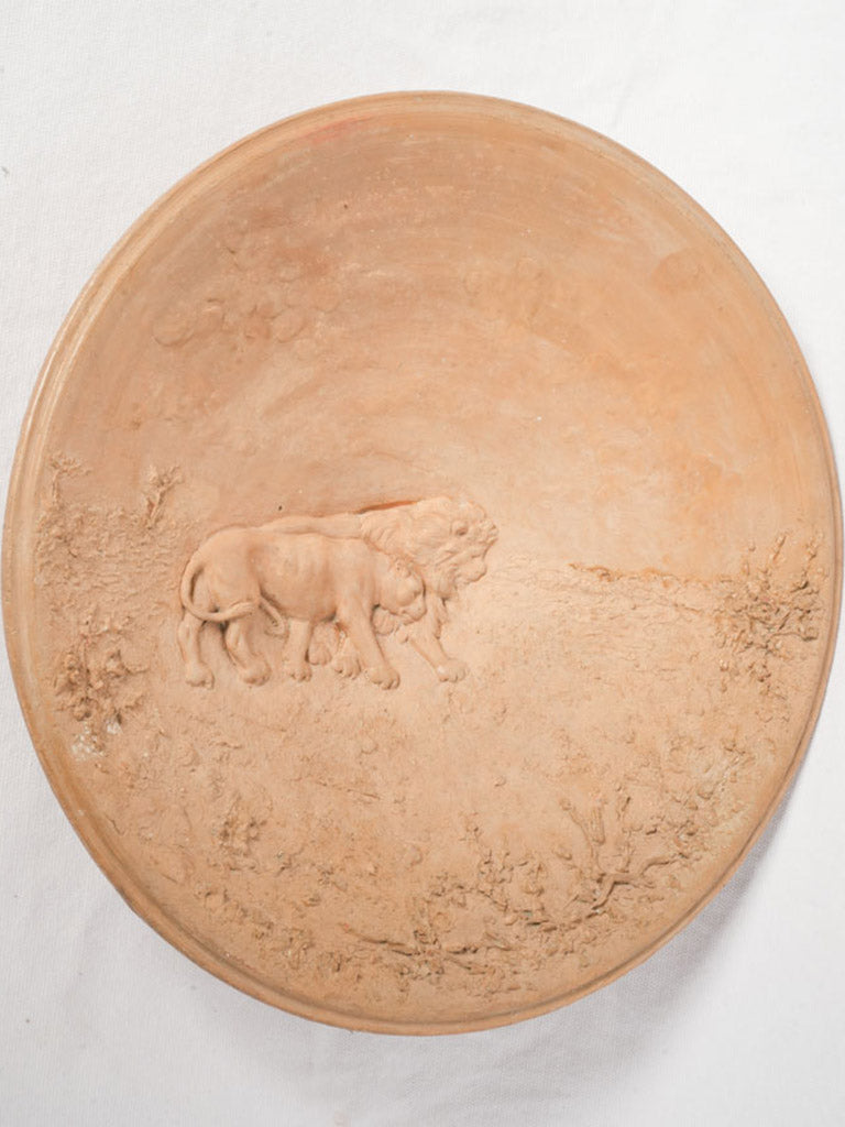 1900s signed terracotta artwork