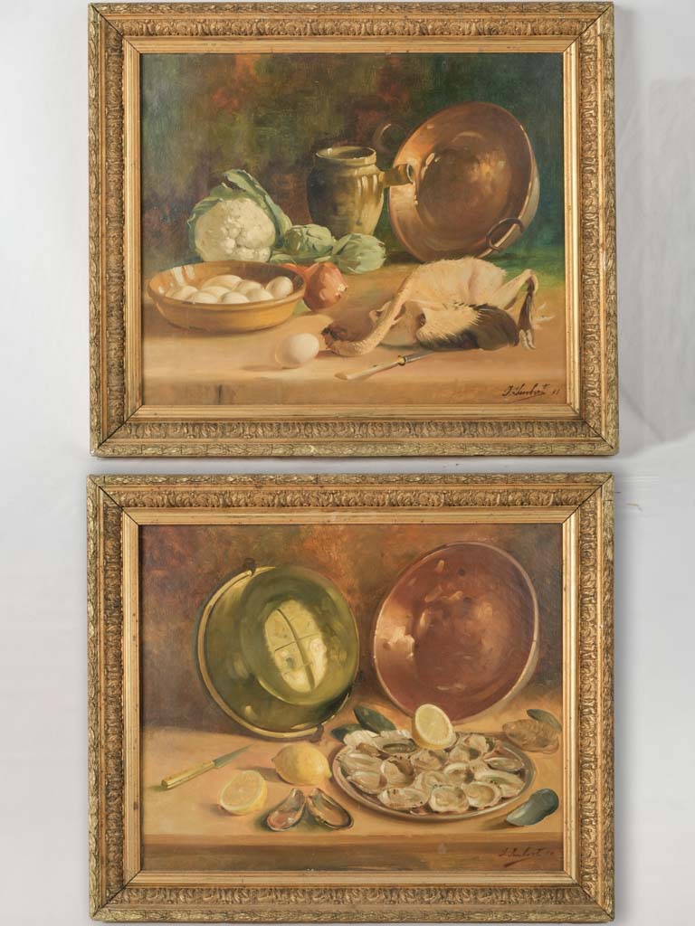 Antique rustic still-life paintings