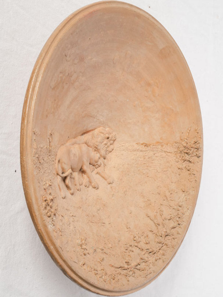 Textured sculptural decorative wall bowl