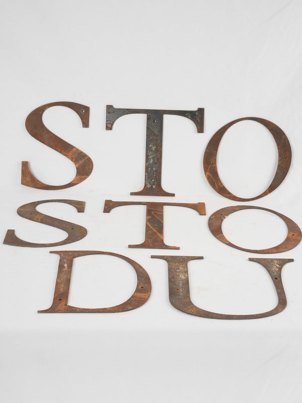 Collection of 8 vintage iron letters from a sign 10"