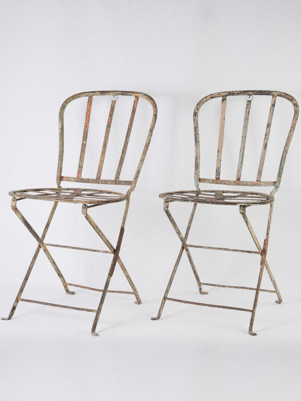 Rustic 19th-century French folding chairs