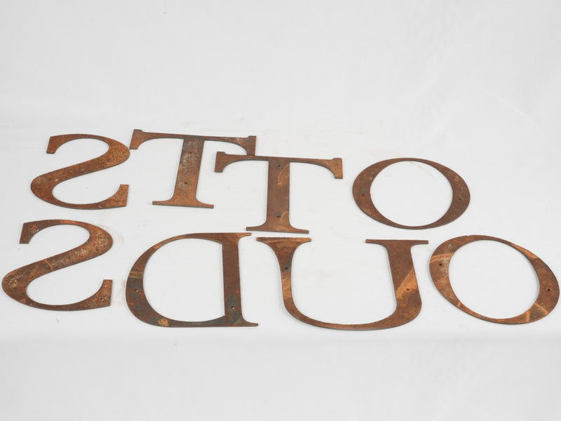 Collection of 8 vintage iron letters from a sign 10"