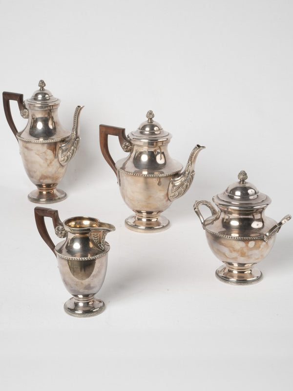 Set of four vintage silver café service pieces w/ ebony handles - Apollo