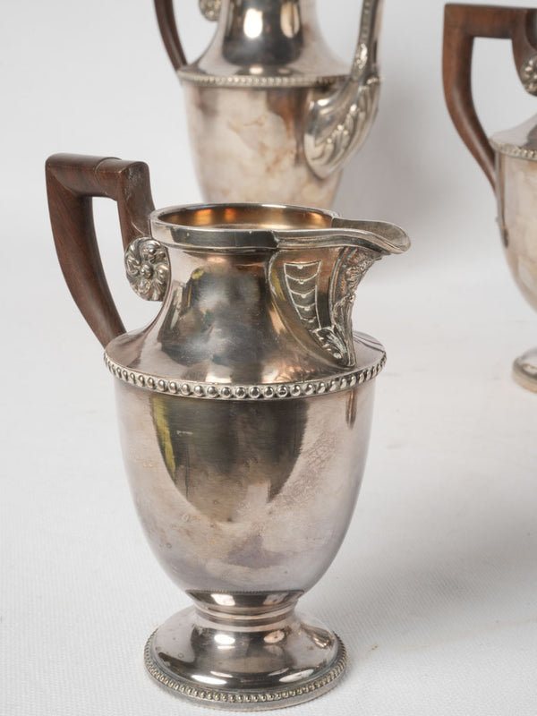 Set of four vintage silver café service pieces w/ ebony handles - Apollo