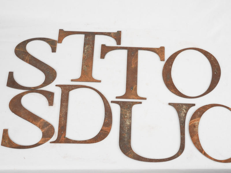 Collection of 8 vintage iron letters from a sign 10"