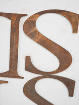 Collection of 8 vintage iron letters from a sign 10"