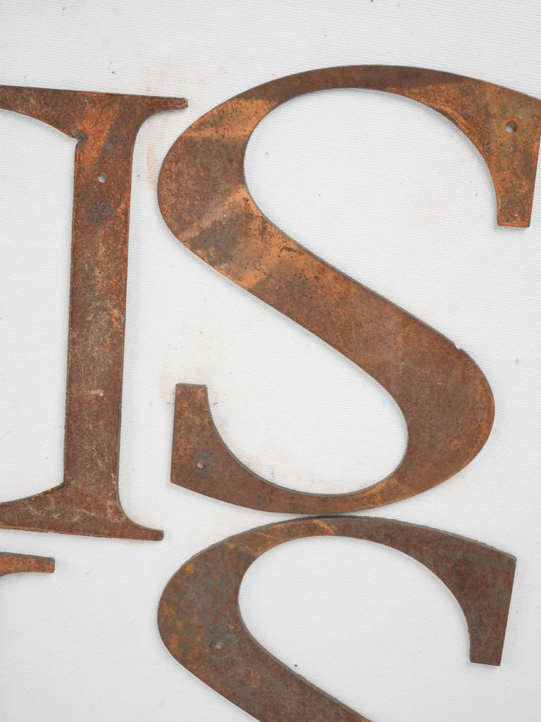Collection of 8 vintage iron letters from a sign 10"