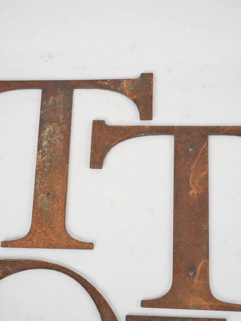 Collection of 8 vintage iron letters from a sign 10"