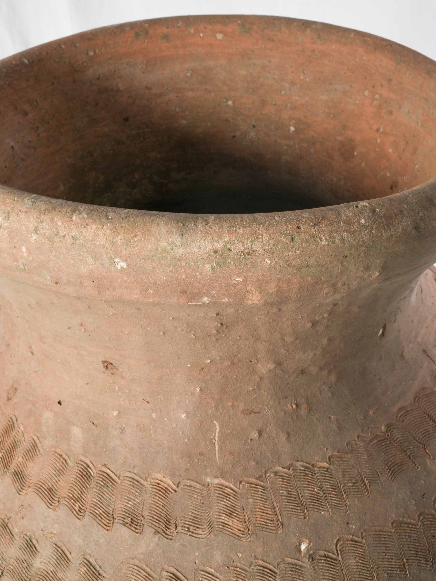 Large Late 19th-Century Iberian Terracotta Storage Jar on Custom Iron Stand - 45¾"