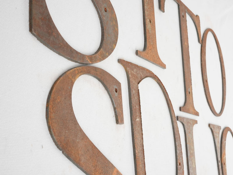 Collection of 8 vintage iron letters from a sign 10"