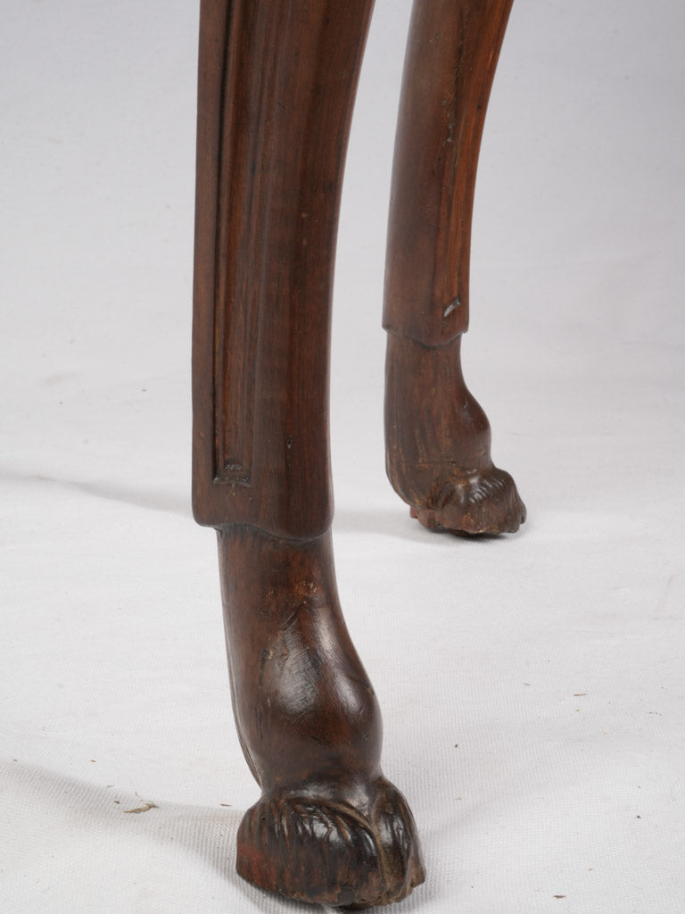 Elegant 18th Century Louis XV Walnut Side Table W/ Carved Hoof Feet and Warm Patina - 32¼" x 20¾"