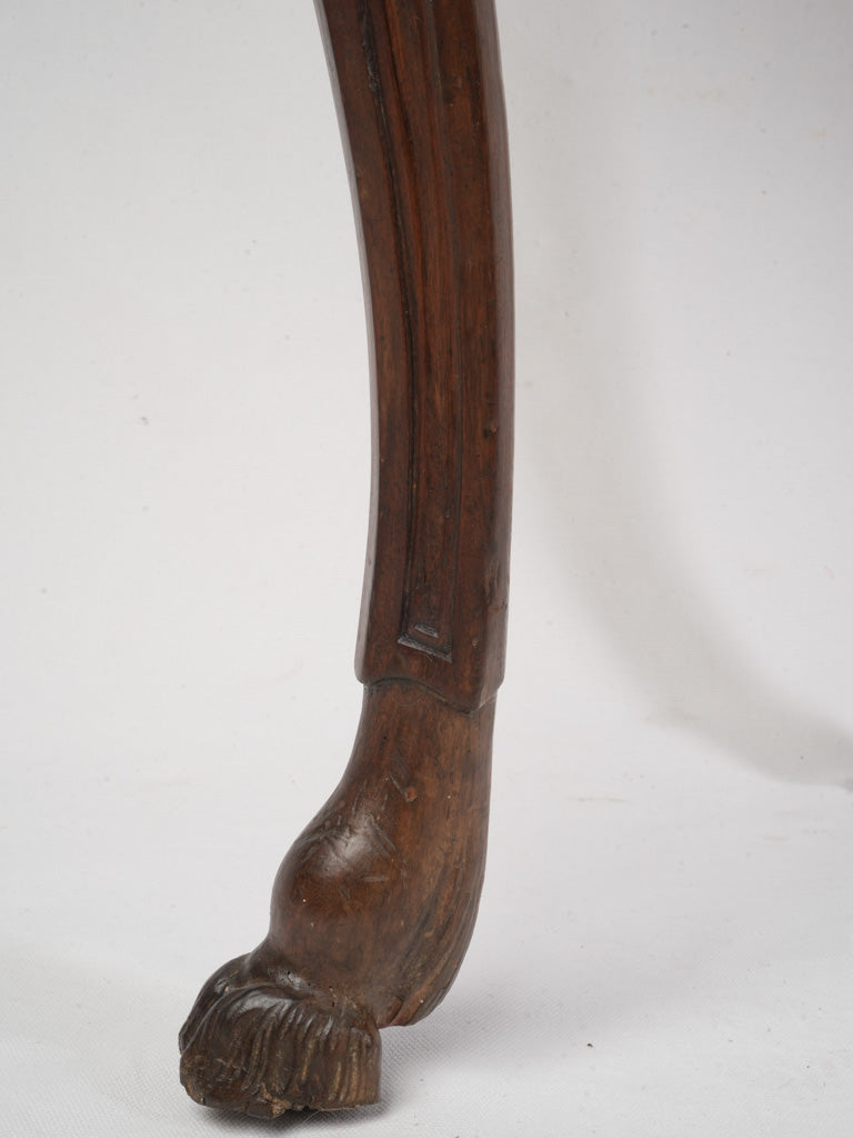 Elegant 18th Century Louis XV Walnut Side Table W/ Carved Hoof Feet and Warm Patina - 32¼" x 20¾"