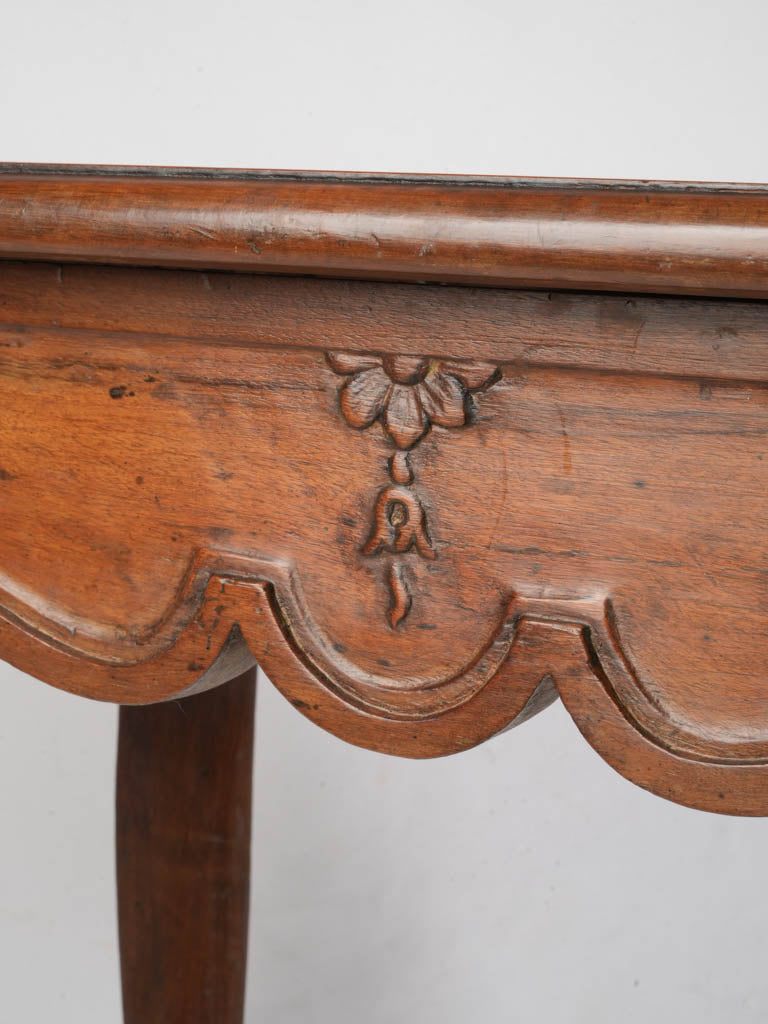 Elegant 18th Century Louis XV Walnut Side Table W/ Carved Hoof Feet and Warm Patina - 32¼" x 20¾"