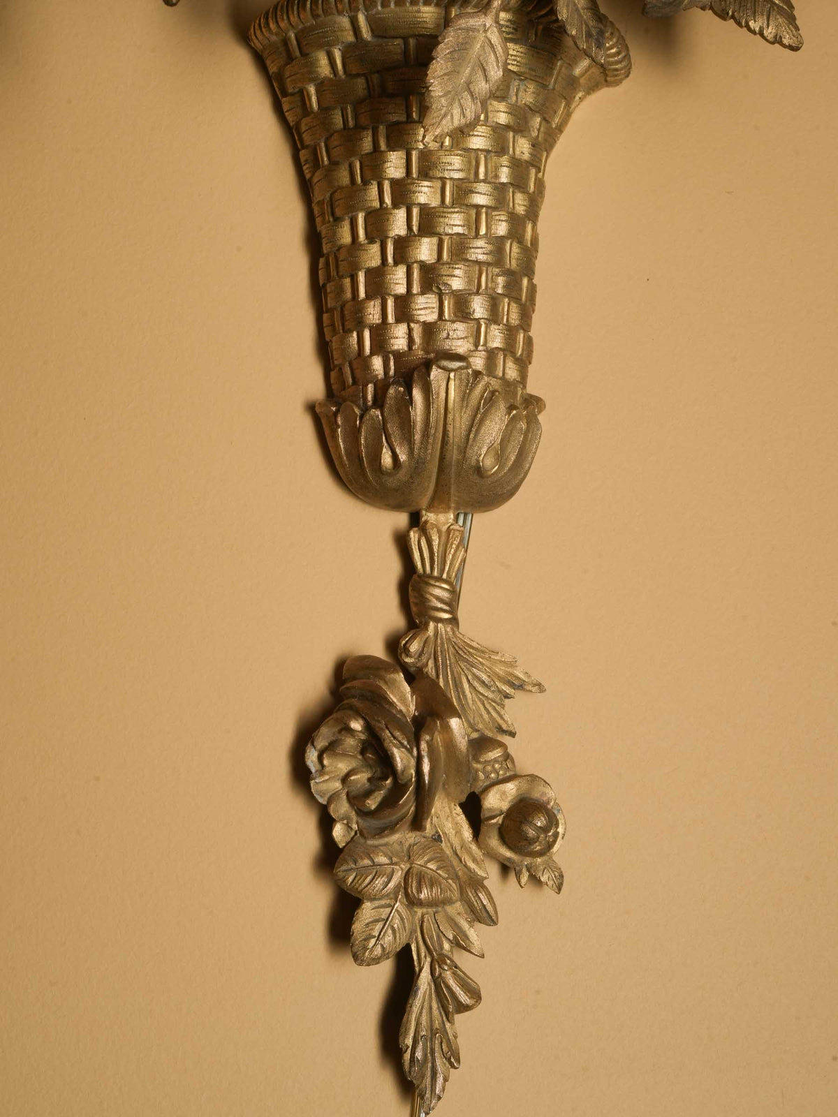 Pair of Romantic Belle Époque Gilt-Bronze Floral Wall Sconces - 18½"