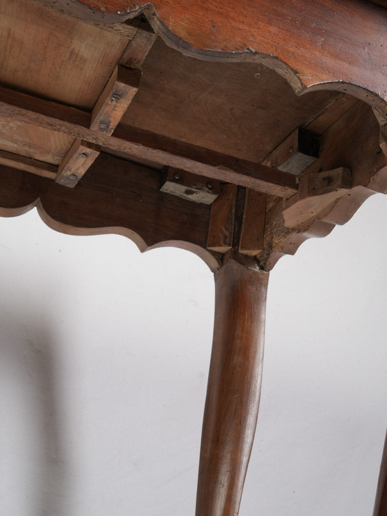 Elegant 18th Century Louis XV Walnut Side Table W/ Carved Hoof Feet and Warm Patina - 32¼" x 20¾"