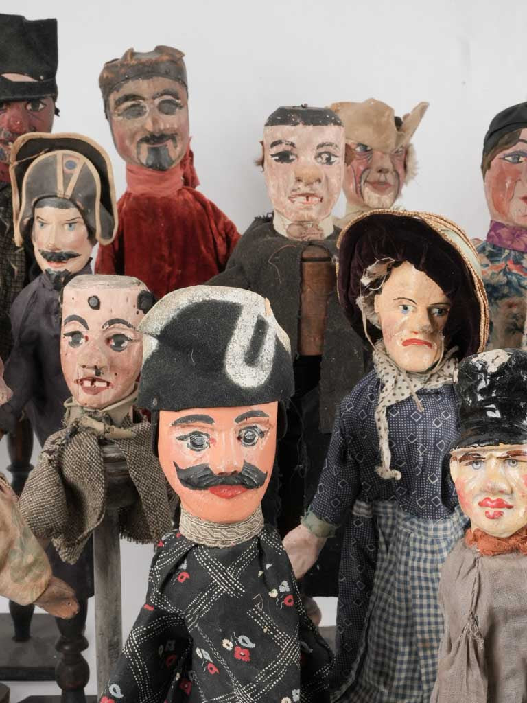 Vintage carved Guignol character figures