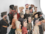 Collection of 19 wooden hand puppets - 19th century