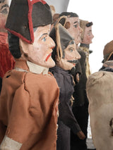 Collection of 19 wooden hand puppets - 19th century