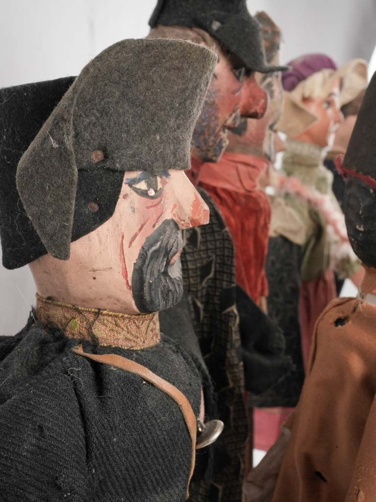 Classic hand-carved theatrical marionettes